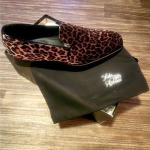Saks Fifth Avenue Brown Animal Print Loafers